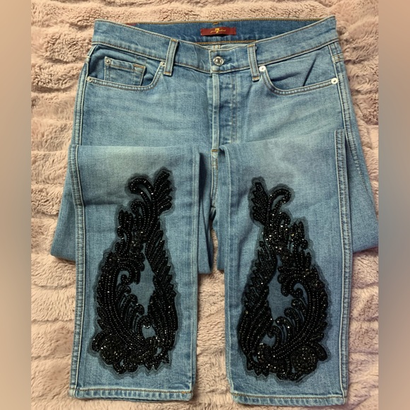 7FAM Edie Embellished Straight Leg Jeans - Picture 8 of 16